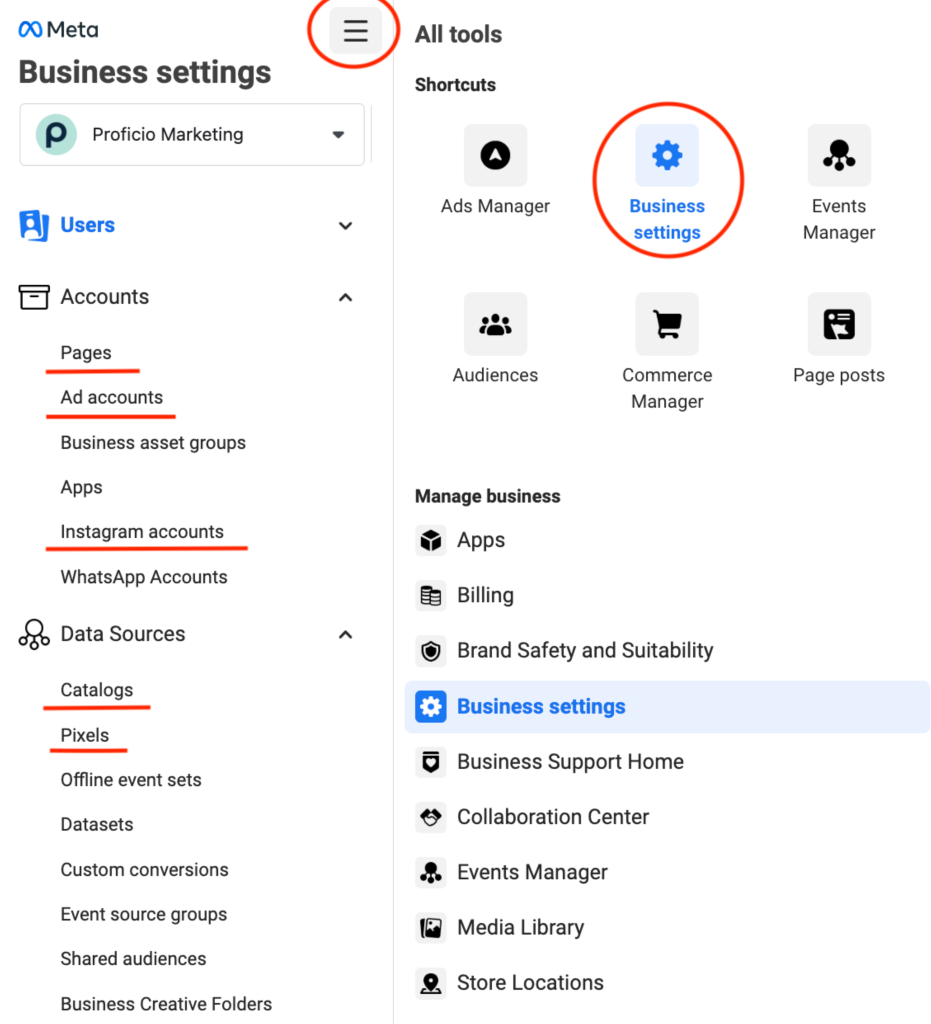 business manager facebook impostazioni