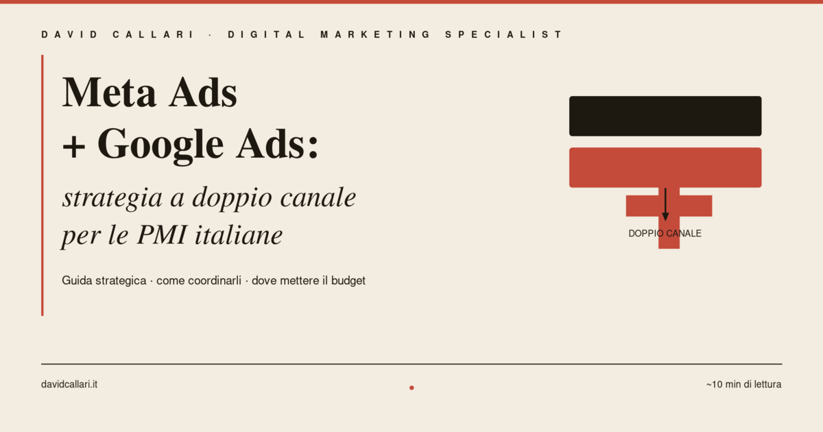 David Callari: Digital Marketing Specialist 8 meta ads e google ads insieme