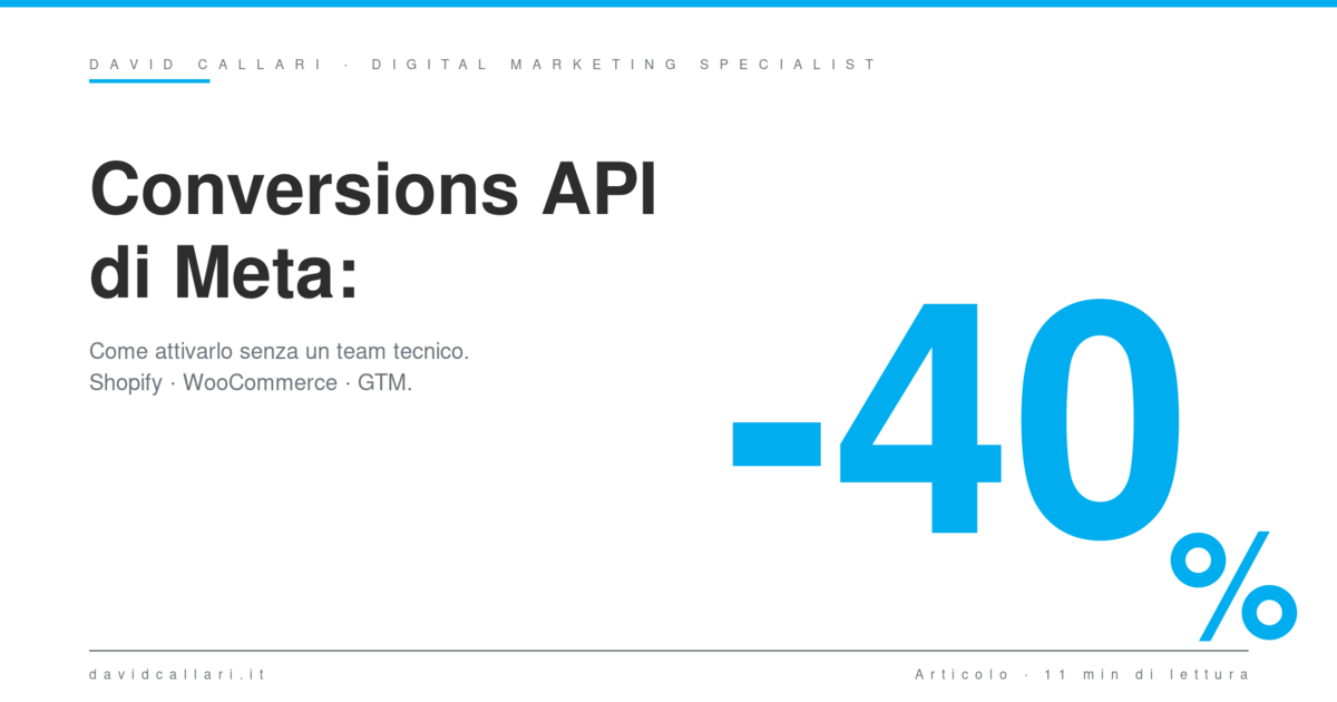 David Callari: Digital Marketing Specialist 8 conversions api meta guida pratica pmi