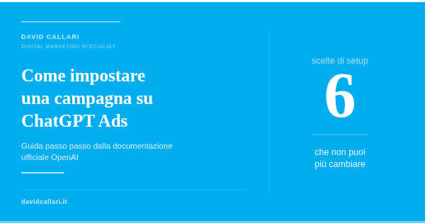 come impostare campagna chat gpt ads