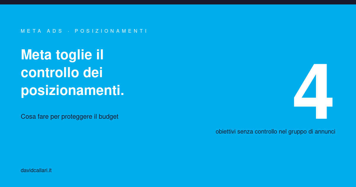 articolo meta ads controllo posizionamenti cambia cosa fare featured